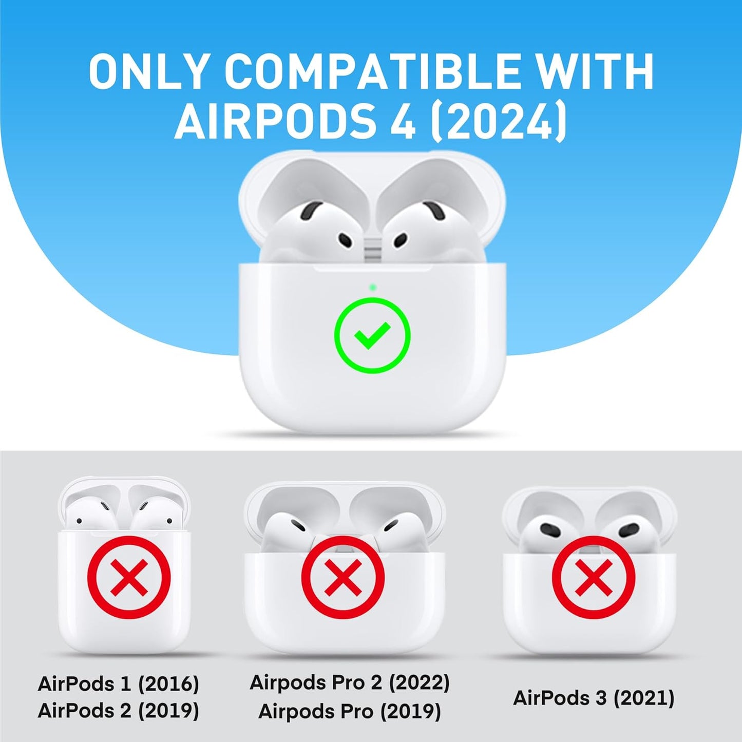 for Airpods 4 Case Leather, for Airpods 4Th Generation Case Cover Leather Airpod Gen 4 Protective Cover with Keychain Compatible with Apple Airpod Generation 4Th 2024, Black
