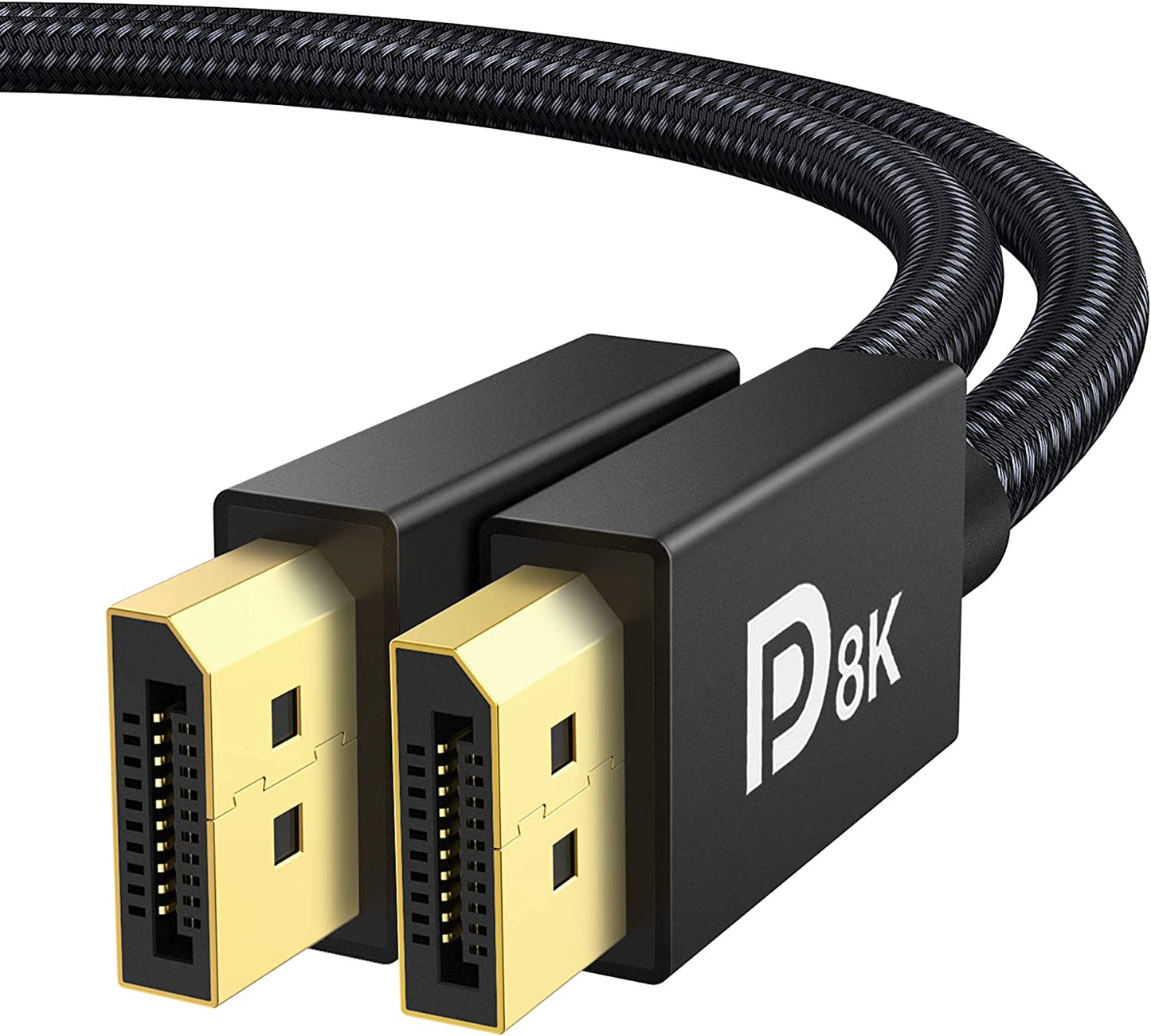 8K Displayport Cable 1.4, VESA Certified DP Cable 6.6Ft (8K@60Hz, 4K@240Hz, 2K@240Hz)Hbr3 Support 32.4Gbps, HDR, HDCP 2.2, Freesync G-Sync, Braided Display Port for Gaming Monitor, Graphics, PC